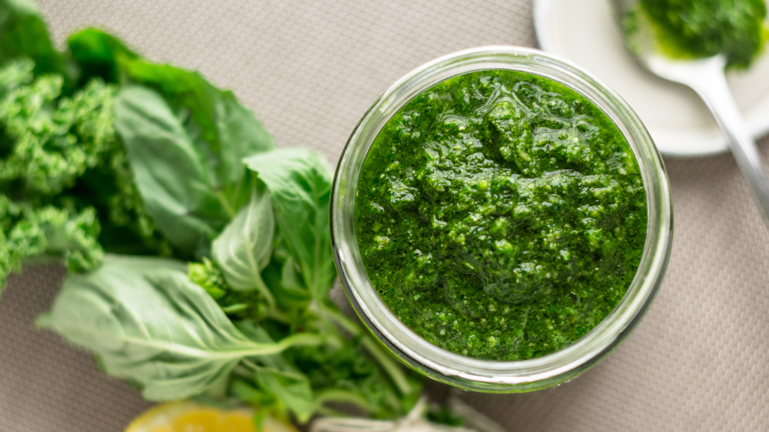 Basil Pesto & Cauliflower Rice Dip