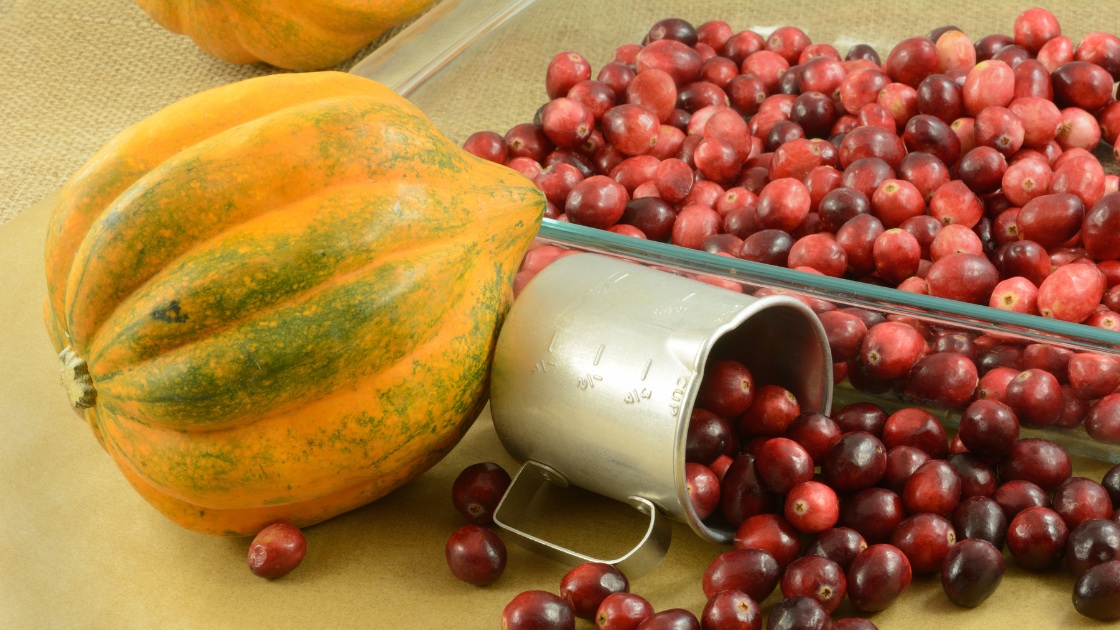 Honey Roasted Butternut Squash with Cranberries, Feta, & Pistachios